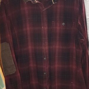 Outdoor Life Burgundy and Black Plaid Shirt